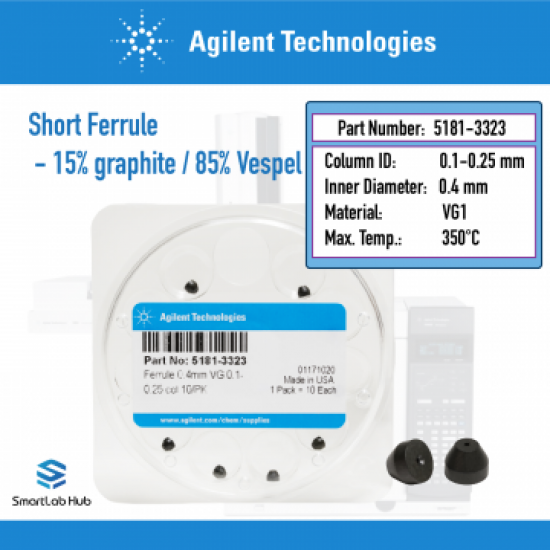 Agilent 密封垫圈,内径0.4mm,15%石墨/85%Vespel,适用于0.1至0.2