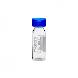 Waters 透明玻璃12 x 32 mm螺纹颈口样品瓶，带预开口PTFE/硅胶隔垫的盖子，容积2 mL，100个/包, LCGC级别, LC-UV级洁净度