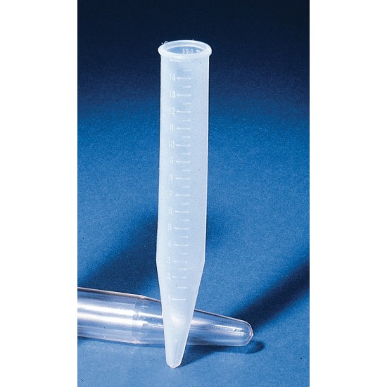 Bel-Art Polyethylene 15ml Conical Centrifuge Tubes with Rims; 11.7cm (Pack of 12)