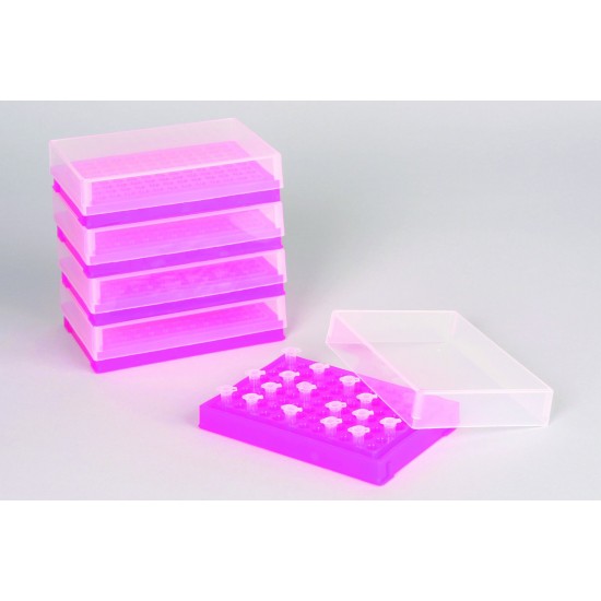 Bel-Art PCR架;0.2毫升管,96个位置,荧光粉色(5包)