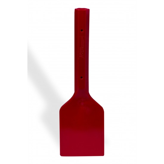 Bel-Art 硬塑料刮刀； 10 英寸手柄，5 x 6 英寸刀片，红色